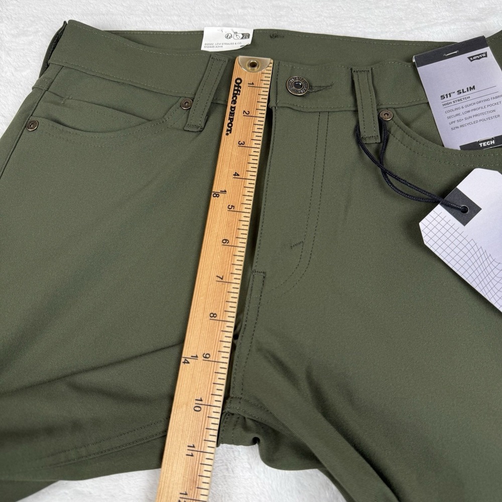 Levi's 511 Slim Tech Stretch Pants Forest Green Men's‎ 29x30 New $69.50 - Picture 7 of 10